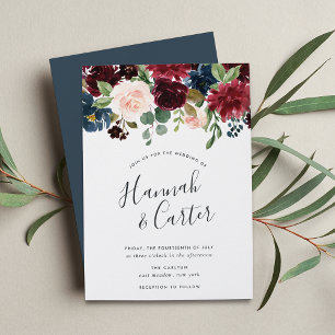 Radiant Bloom Jewel Tone Floral Wedding Einladung