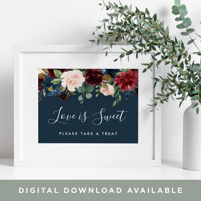 Radiant Bloom Wedding Dessert Bar Sign | Marine Poster (Von Creator hochgeladen)