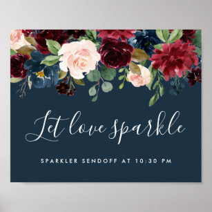 Radiant Bloom Wedding Sparkler Sendoff-Zeichen   M Poster