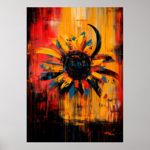 Radiant Bloom Zeitgenössischer Expressionist Sonne Poster