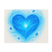 Radiant Blue Heart Grußkarte - Spirituelles Licht