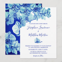 Radiant Blue Orchids Hochzeitseinladung