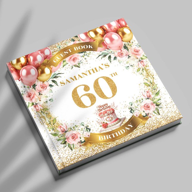 Radiant Boho 60e anniversaire du livre d'invité th (Radiant Boho 60th Birthday Guest Book Bloom Theme

)