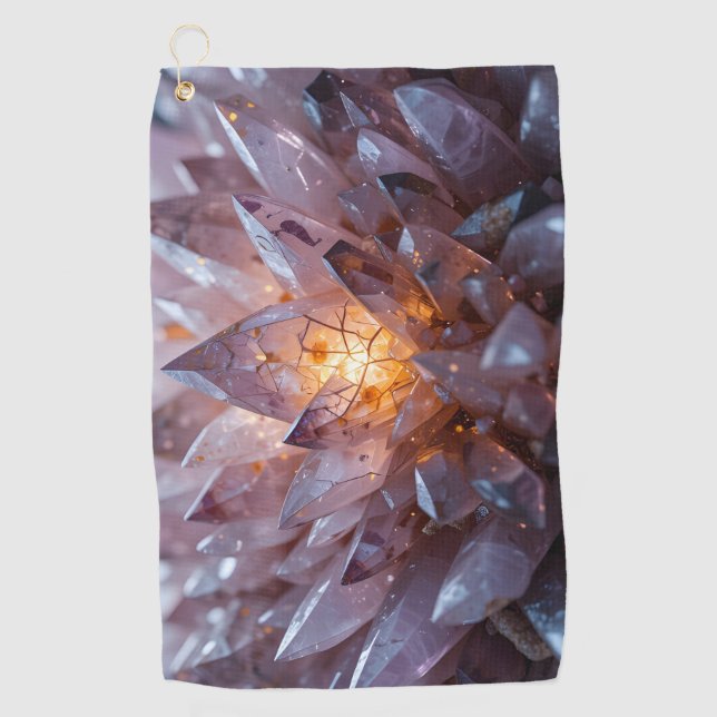 Radiant Crystal Heart Golfhandtuch (Vorderseite)