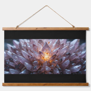 Radiant Crystal Heart Wandteppich Mit Holzrahmen
