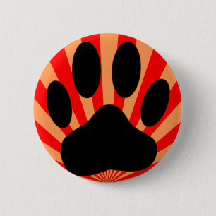 Radiant Dog Paw Print Button