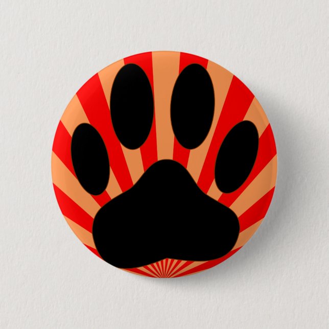 Radiant Dog Paw Print Button (Vorderseite)