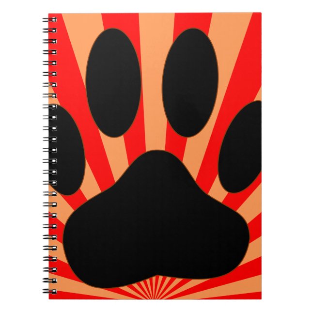 Radiant Dog Paw Print Notizblock (Vorderseite)