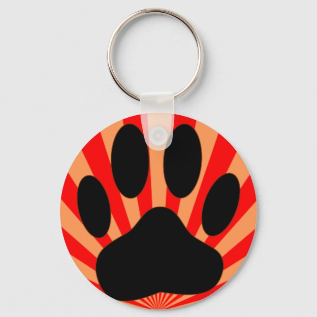 Radiant Dog Paw Print Schlüsselanhänger (Vorderseite)