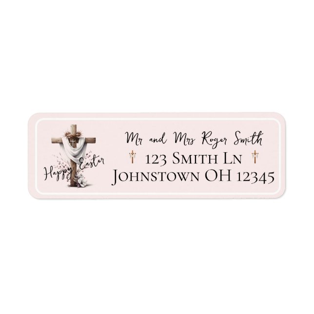 Radiant Easter Cross Return Address Label (Vorne)