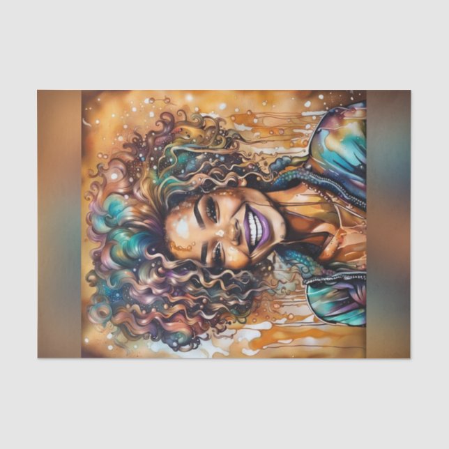 Radiant Ebonöl Slick Queen Decoupage Paper Seidenpapier (Vorderseite)