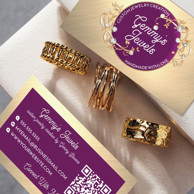 Radiant Elegant Gold Black Custom Jewelier Crafter Visitenkarte (Von Creator hochgeladen)