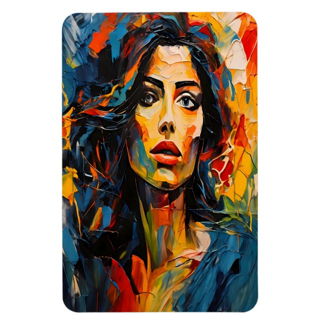 Radiant Expressionist Portrait Art Magnet (Vertikal)
