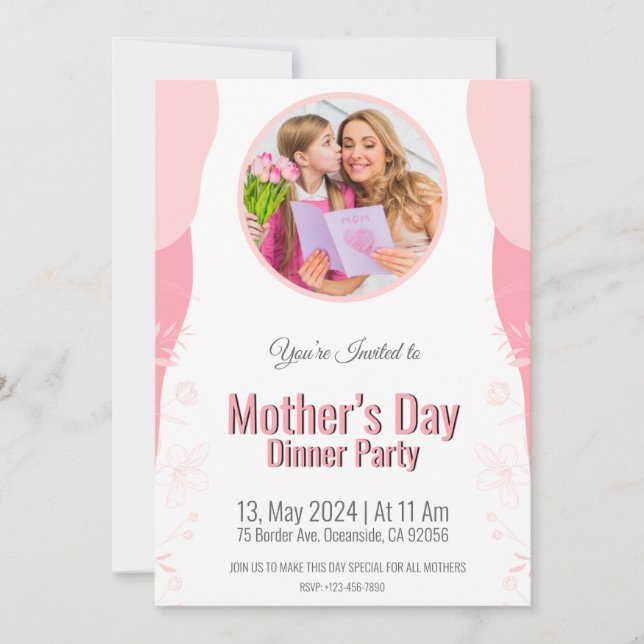 Radiant Floral Bliss art of Mother's Liebe Daughte Einladung (Vorderseite)