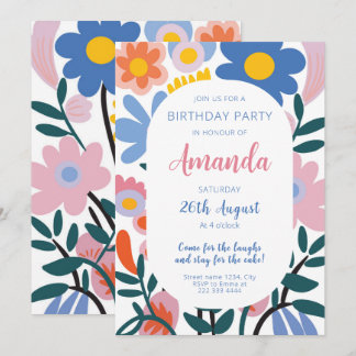 Radiant Floral Joy Birthday Einladung