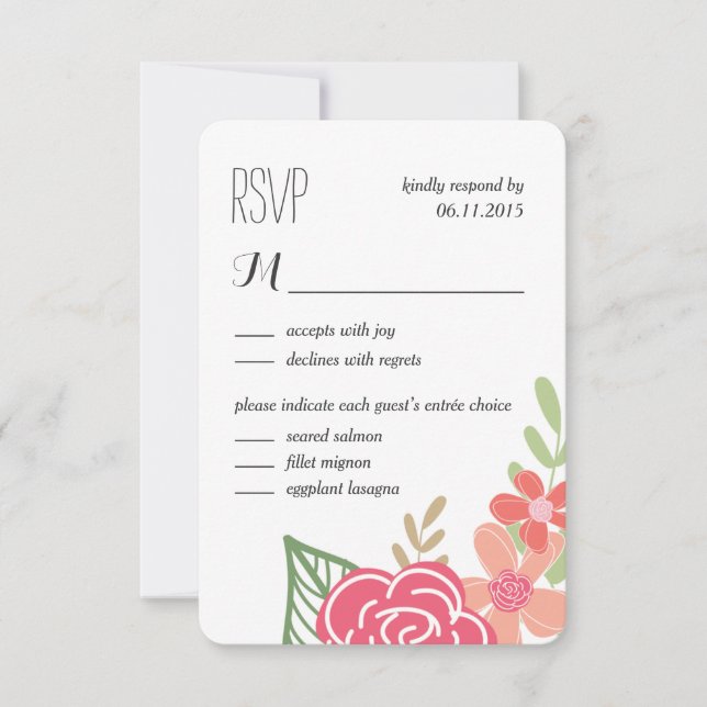 Radiant Florals Wedding Response / RSVP Cards (Vorderseite)