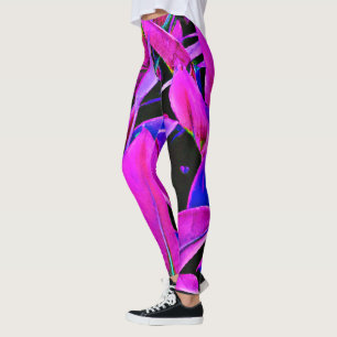 Radiant Foliage Elegance Muster Leggings