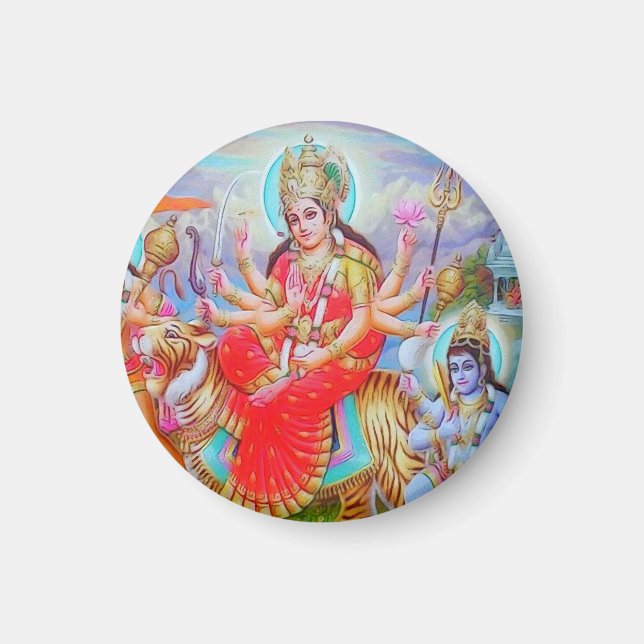 Radiant Goddess Durga Ji Painting Magnet (Vorne)