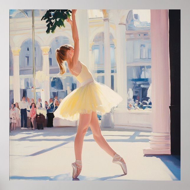 Radiant Grace: Ballet mit Sunlit Elegante Poster (Vorne)