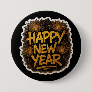 Radiant Graffiti-Style Happy New Year Explosion wi Button