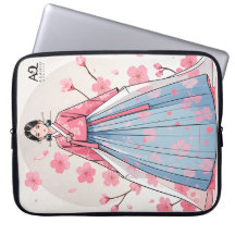 Radiant Hanbok Frau verziert mit Cherry Bloss