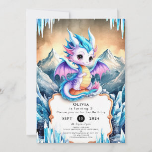Radiant Happy Dragon Birthday Einladung