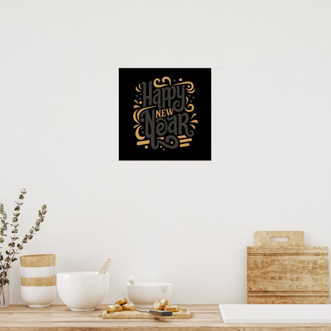 Radiant Happy New Year Poster (Küche)