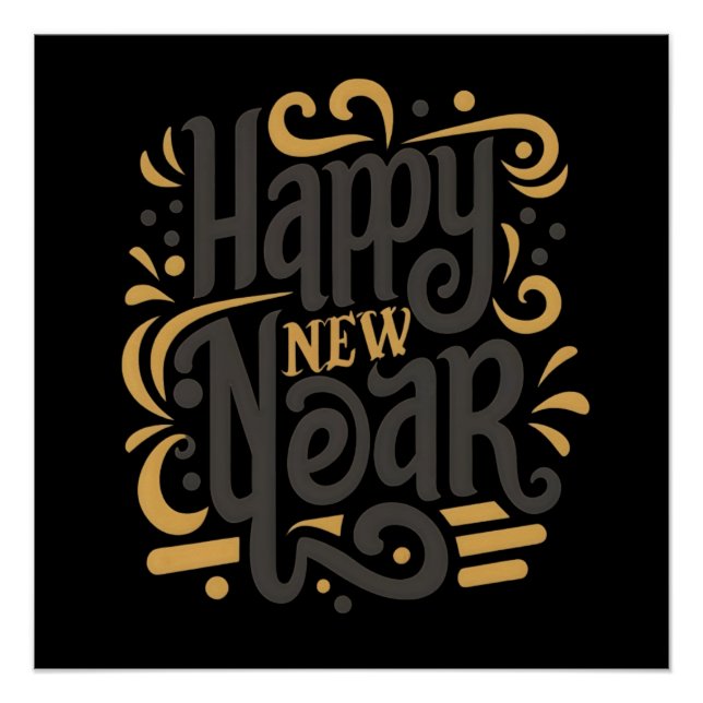 Radiant Happy New Year Poster (Vorderseite)
