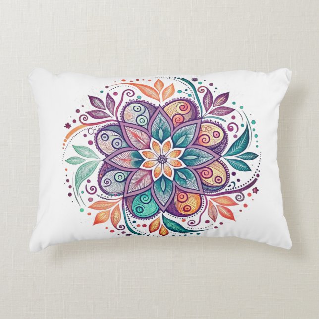 “Radiant Harmony Mandala" Dekokissen (Vorderseite)
