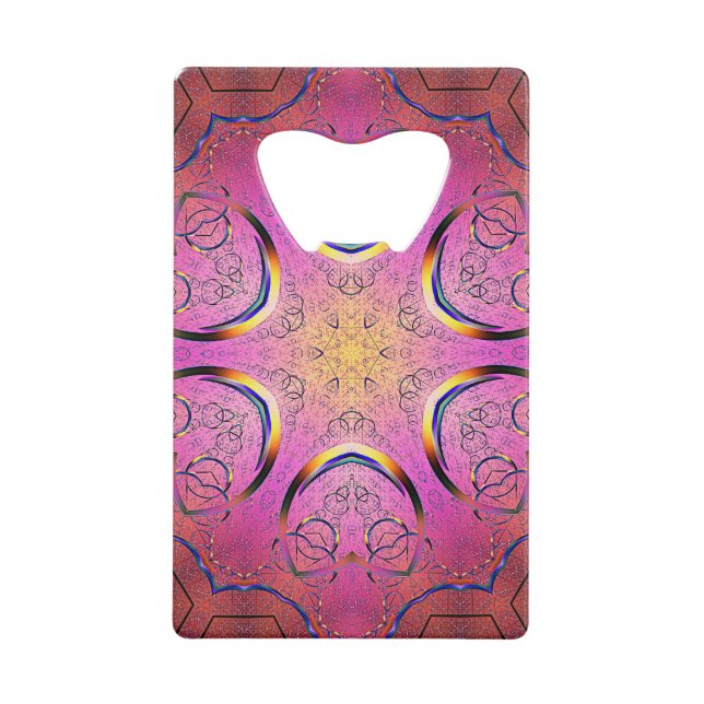 Radiant Heart Kaleidoskop Geldbeutel Flaschenöffner (Vorderseite)