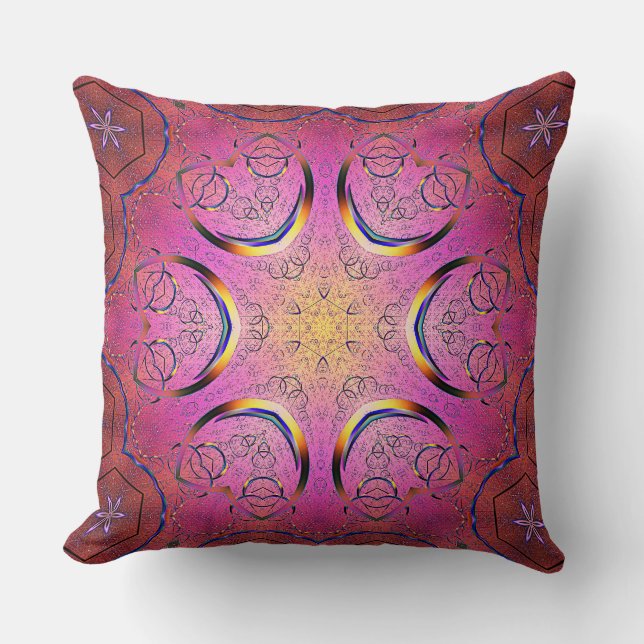 Radiant Heart Kaleidoskop Kissen (Vorderseite)