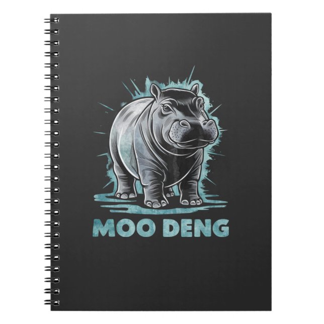 Radiant Hippo Moo Deng Notizblock (Vorderseite)