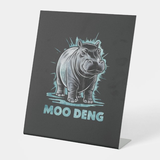 Radiant Hippo Moo Deng Sockelschild (Vorderseite)