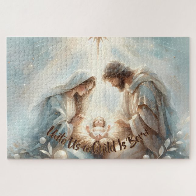 Radiant Holy Family Nativity Scene (Horizontal)