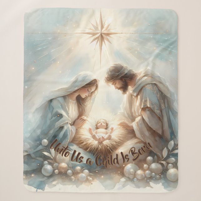Radiant Holy Family Nativity Scene Sherpadecke (Vorderseite)