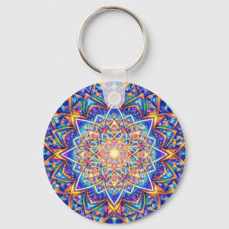 Radiant Kaleidoscope Mandala – Color Harmony Keych Schlüsselanhänger