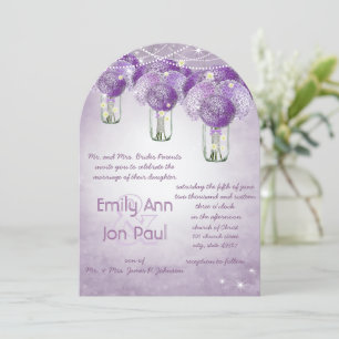 Radiant Lavender Lila Mason Jar Wedding Einladung