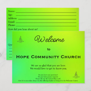 Radiant Life Church Connect Card Karte