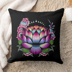 Radiant Lotus Blossom - Spirituelle Harmonie Kissen