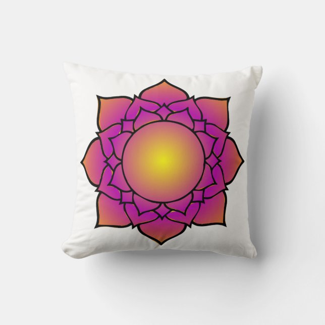 Radiant Lotus Blume Kissen (Vorderseite)