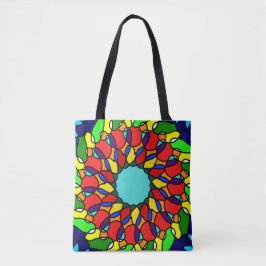 Radiant Mandala Art, farbenfroh Tasche
