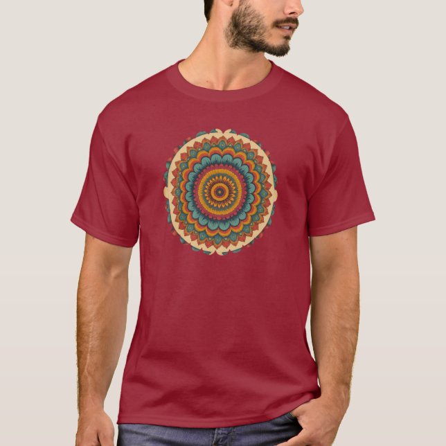 Radiant Mandala Boho Style Design T-Shirt (Vorderseite)