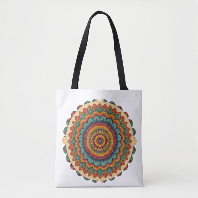 Radiant Mandala Boho Tote Bag (Devant)