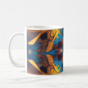 Radiant Mandala: Eine lebendige symmetrische Fanta Kaffeetasse