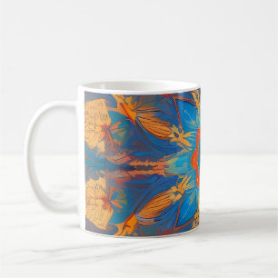 Radiant Mandala: Eine lebendige symmetrische Fanta Kaffeetasse