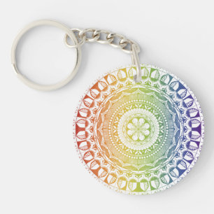 Radiant Mandala Spectrum Acrylic Schlüsselanhänger