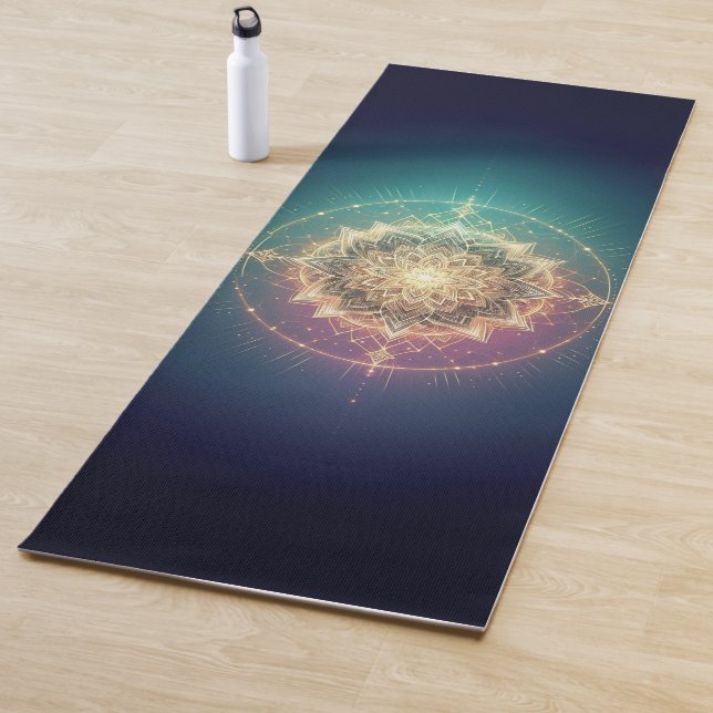 Radiant Mandala – Spiritual Geometric Design Yogamatte (Beispiel)