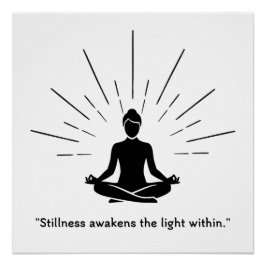 Radiant Meditation Silhouette Poster