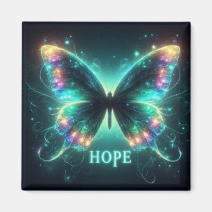 Radiant mehrfarbiger Schmetterling Portrait Hope Magnet
