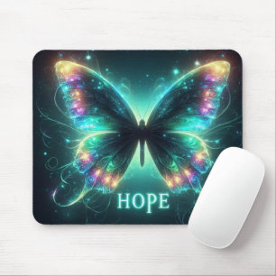 Radiant mehrfarbiger Schmetterling Portrait Hope Mousepad